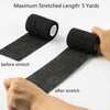 Self Adhesive Bandage Wrap, Bandage Wrap, Athletic Sports Tape, Vet Wrap 4 inch for Pets Animals (Black)