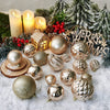 Christmas Balls Ornaments -36pcs Shatterproof Christmas Tree Decorations with Hanging Loop for Xmas Tree Wedding Holiday Party Home Decor,6 Styles in 3 Sizes(Champagne Gold)