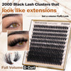 Focipeysa Lash Extension Kit Thick Eyelash Extension Kit 10-18mm Fluffy Lash Clusters 200D Individual Eyelashes Kit with Lash Bond, Lash Remover, Lash Applicator, DIY Lashes Extension