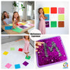 Sensory Mat Set - 9 Square 8.6-Inch Sensory Tiles for Sensory Wall, Floor & More - Mixed Colors & Textures Provide Fun Play-Based Learning for Kids Ages 3-8 - Includes Sensory Maze & Storage Bag