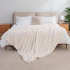 Berkshire Blanket Classic Extra-Fluffy Plush Blanket,Queen Size Bed Blanket,Soft Fuzzy Fluffy Long Hair Blanket for Couch Sofa Bed,Cream,90x90 Inches
