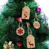 LOKIPA 120 Pieces Christmas Kraft Paper Gift Tags Hang Labels with Red and Black Plaid Snowflake Christmas Tree Elk Patterns and 230 Feet Twine Rope for Christmas