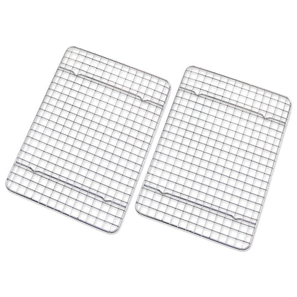 Checkered Chef Cooling Rack - Set of 2 Stainless Steel, Oven Safe Grid Wire Cookie Cooling Racks for Baking & Cooking - 8 x 11 ¾