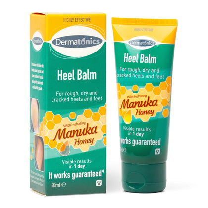 Dermatonics Manuka Honey Heel and Elbow Moisturizing & Exfoliating Cream for Dry and Cracked Heels | Dry Feet Treatment & Cracked Heel Repair for Rough, Dry and Cracked Feet, 2oz Tube