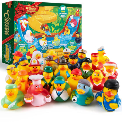 JOYIN Christmas Advent Calendar 2023 for Kids 24 Days Countdown Calendar with Rubber Ducks Fun Toys for Boys, Girls, Kids and Toddlers, Christmas Party Favor Gifts