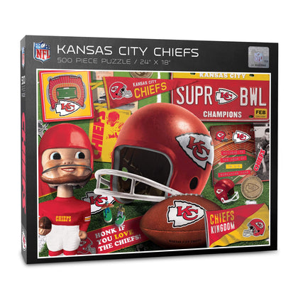 YouTheFan NFL Kansas City Chiefs Retro Series Puzzle - 500 Pieces, Large