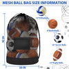WNJ Extra Large Sports Ball Bag, Mesh Soccer Basketball Team Bag, Comes with a Ball Pump, Adjustable Shoulder Straps, Drawstring Sport Equipment Storage Bag for Football, Volleyball, Swimming Gear