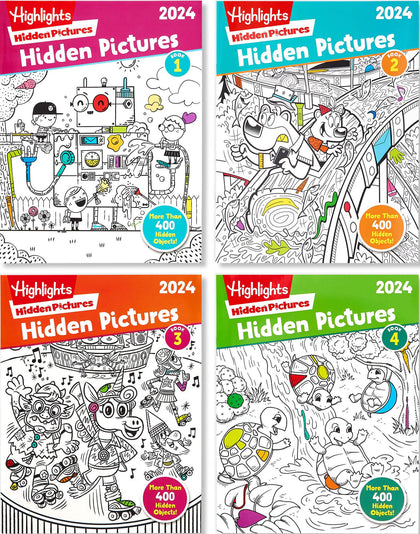 Highlights Hidden Pictures 2024 Special Edition Activity Books for Kids Ages 6-12, 4-Pack, 128 Pages