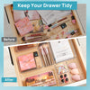 Vtopmart 44 PCS Clear Plastic Drawer Organizers Set, 4-Size Versatile Bathroom and Vanity Organizer Trays, Non-Slip Storage Containers for Makeup, Jewelries, Bedroom?Kitchen Utensils and Office