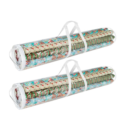 Elf Stor 83-DT5054 Gift Wrap Storage Bags Holds 40-Inch Rolls of Paper-2 Pack, Clear,X-Large