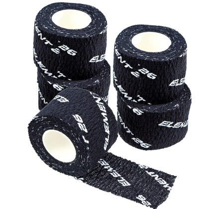 Element 26 Athletic Weight Lifting Tape - Premium Thumb and Finger Tape - Black Hook Grip Tape - Sticky and Stretchy Tape with Sweat Resistant Adhesive (3 Rolls - 1.5