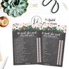 25 Rustic Wedding Bridal Shower Engagement Bachelorette Anniversary Party Game Ideas, Chalk Floral He Said She Said Cards For Couples Funny Co Ed Trivia Rehearsal Dinner Guessing Question Fun Supplies