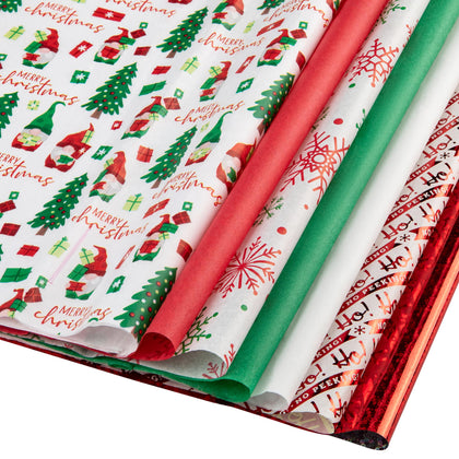 Christmas Tissue Paper for Gift Bags- 100 Sheets of Tissue Paper for Christmas Gift Wrap- (20
