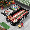 Christmas Wrapping Paper Organizer Storage, With Straps & Pockets, Gift Wrap Organizer Bag For Christmas Decorations, Fits Upto 24 Rolls, Underbed Storage for Holiday Decoration, Christmas Storage Box