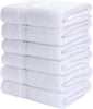 Utopia Towels 6 Pack Medium Bath Towel Set, 100% Ring Spun Cotton (24 x 48 Inches) Lightweight and Highly Absorbent Quick Drying Towels, Premium Towels for Hotel, Spa and Bathroom (White)