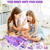 54 Pcs Kids Makeup Kit for Girls, Princess Real Washable Pretend Play Cosmetic Set Toys with Mirror, Non-Toxic & Safe, Birthday Gifts for 3 4 5 6 7 8 9 10 Years Old Girls Kids (Purple)