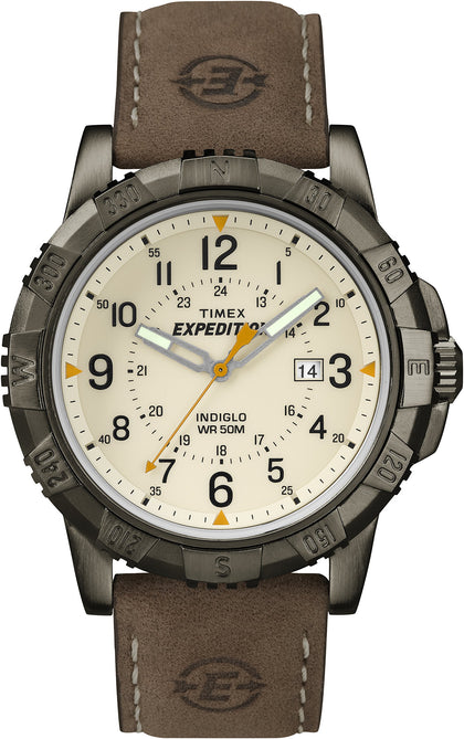 Timex Expedition Men's Quartz Watch Analogue Dial with a Brown Leather Strap Watch T49990
