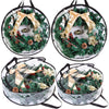 Queekay Artificial Wreath Storage Clear Christmas Wreath Container with Dual Zippered Handle Xmas Wreath Storage Bag Round Wreath Bags Box for Thanksgiving Holiday Storage(24 Inch, 4 Pcs)