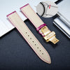 BINLUN Leather Watch Strap Quick Release Strap with Gold Butterfly Deployment Buckle 12mm 13mm 14mm 16mm 17mm 18mm 19mm 20mm 21mm 22mm 23mm 24mm Watch Band for Men Women(Amaranth,12mm)