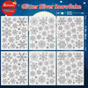 190 Pcs Christmas Window Clings Glitter Snowflake Window Decals for Glass Winter Xmas Navidad Decorations (Sliver)