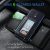 LINYUNE Cell Phone Wallet Stick On for Phone Cases, 6 Credit Cards Holder Flip Leather Pocket for Smart Cellphones(iPhone/Android/Samsung Galaxy) Black