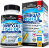 Omega 3 Fish Oil Supplement - 1200mg EPA and 900mg DHA Fatty Acid Per Serving from Wild Caught Fish - Supports Joint, Eyes, Brain & Skin Health - Burpless Lemon Flavor, Gluten-Free, 90 Softgels