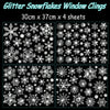 Glitter Snowflake Window Stickers 147PCS Sparkling Snowflake Window Clings Winter Wonderland Decorations for Home Christmas Party(Glitter Snowflake)