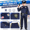 Joycover Police Officer Costume for Kids - Deluxe Police Costume with Accessories, Costumes for Boys Girls, Cop Costume Role Play Kit for Halloween Career Day-M