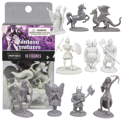 SCS Direct Fantasy Creatures Action Figure Playset 10 pcs - Monster Battle Toy Collection (Includes Dragons, Wizards, Orcs, and More) - Perfect for Roleplaying(RPG) and D&D Dungeons Dragons Gaming