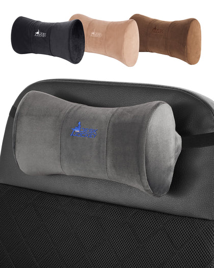 Neck Pillow Headrest Support Cushion - Clinical Grade Memory Foam for Chairs, Recliners, Driving Bucket Seats (Storm Gray)