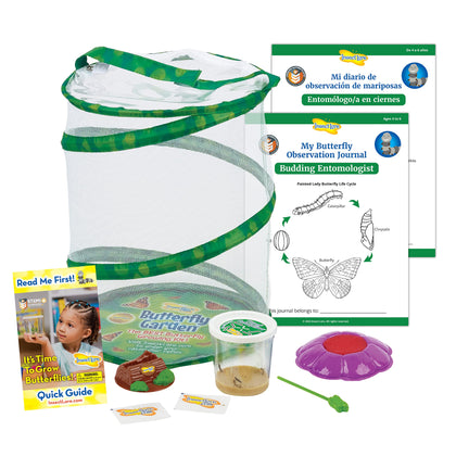 Butterfly Garden with Live Cup of Caterpillars - Includes Both English and Spanish Butterfly STEM Activity Journals