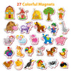 Little World Large Set of 27 Foam Fridge Magnets for Toddlers 1-3 - Learning Refrigerator Magnets for Kids - Baby Magnets for Refrigerator - Farm Magnetic Animals Toys - Animal Magnets for Babies