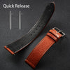 Getalia 18mm Leather Watch Band, Italian Vegetable-Tanned Leather, Quick Release Replacement Strap for Men and Women, Silver Stainless Steel Buckle (Brown)