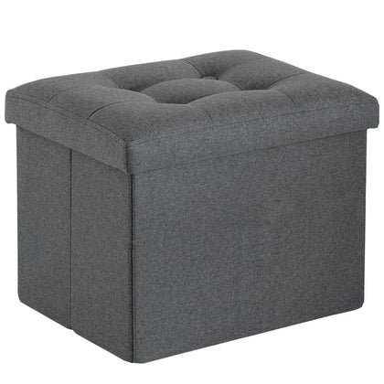 ALASDO Srorage Ottoman Footrest Stool Small Ottoman with Storage Foldable Ottoman Foot Rest Footstool Bench for Living Room 17x13x13inches Grey