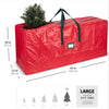 Zober Storage Bag for 9 Ft Artificial Christmas Trees - Plastic, Waterproof - Strong Handles, Labeling Card Slot - Red