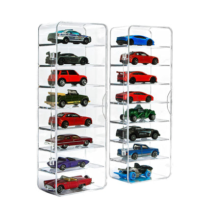 KISLANE 16 Display Case Compatible with Hot Wheels, Matchbox Cars, Transparent Acrylic Display Case for Hot Wheels, Matchbox Cars (Transparent)