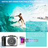 Vlogging Camera, 4K 48MP Digital Camera with WiFi, Free 32G TF Card & Hand Strap, Auto Focus & Anti-Shake, Built-in 7 Color Filters, Face Detect, 3'' IPS Screen, 140°Wide Angle, 18X Digital Zoom AC-11