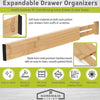 Homemaid Living Bamboo Drawer Dividers Adjustable & Expandable, Kitchen Drawer Divider, Ideal for Silverware Drawer Organizer, Dresser Drawer Organizer, or Bedroom and Bathroom Drawer Organizer (4pk)