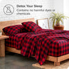 Bare Home Flannel Sheet Set Prints, 100% Cotton, Velvety Soft Heavyweight - Double Brushed Flannel for Extra Softness & Comfort - Deep Pocket - Bed Sheets (Queen, Buffalo Plaid - Red/Black)
