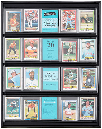 MCS 16x20 Inch Collector Card Wall Display, Holds 20 Sports Cards, Black (52894)
