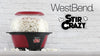 West Bend 82707B Stir Crazy Hot Oil Popcorn Popper, Popcorn Maker Machine with Large Serving Bowl Lid and Stirring Rod, 6 Qt, Black