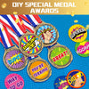 Sasylvia Blank Award Medals with Neck Ribbons Create Your Own Medals Kit Cheer Medals Winner Medals Participation Trophy Metal Gifts for Soccer Football Party Game(Bronze, Wheat, 60 Pcs)