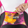 SLS3 Triathlon Suit Women - Premium SFX Material & Fit Trisuit Women - One Piece Female Tri Suit - Womens Triathlon Suits, Padding for Swimming, Cycling & Running (Black/Sunrise Blooms, Medium)