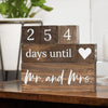 365 Wedding Countdown Blocks - 2 Sided Calendar Bride to Be Engagement Gifts Anniversary Couples - Mr and Mrs Rustic Wedding Day Countdown Ideal Bridal Shower Gift (Natural Wood)