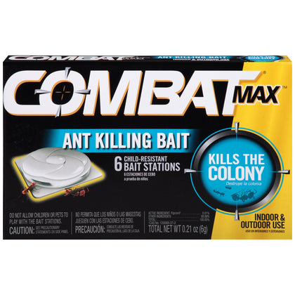 Combat Max Ant Killing Bait Stations, Indoor and Outdoor Use, 6 Count