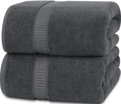 Utopia Towels - Luxurious Jumbo Bath Sheet 2 Piece - 600 GSM 100% Ring Spun Cotton Highly Absorbent and Quick Dry Extra Large Bath Towel - Super Soft Hotel Quality Towel (35 x 70 Inches, Grey)