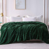 Whale Flotilla Flannel Fleece King Size Bed Blanket, Soft Velvet Lightweight Bedspread Plush Fluffy Coverlet Chevron Design Decorative Blanket for All Season, 90x104 Inch, Deep Green