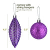 Prextex Christmas Ball Ornaments for Christmas Decorations - 24 pcs Purple Christmas Ornaments with Hanging Loop for Holiday, Wreath, and Party Decorations - Purple Ornaments for Christmas Tree