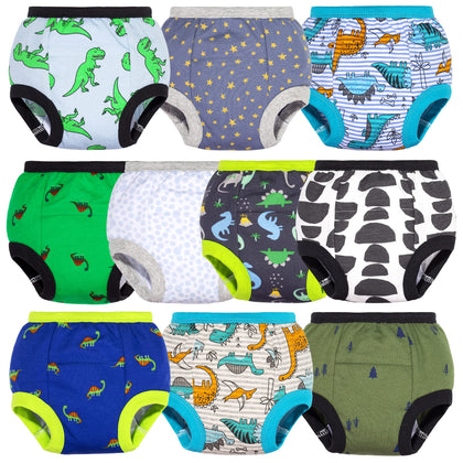 BIG ELEPHANT Baby Boys' Potty Training Pants 100% Cotton Waterproof Underpants 10 Pack, 3T