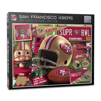 YouTheFan NFL San Francisco 49ers Retro Series Puzzle - 500 Pieces, Team Colors, Large